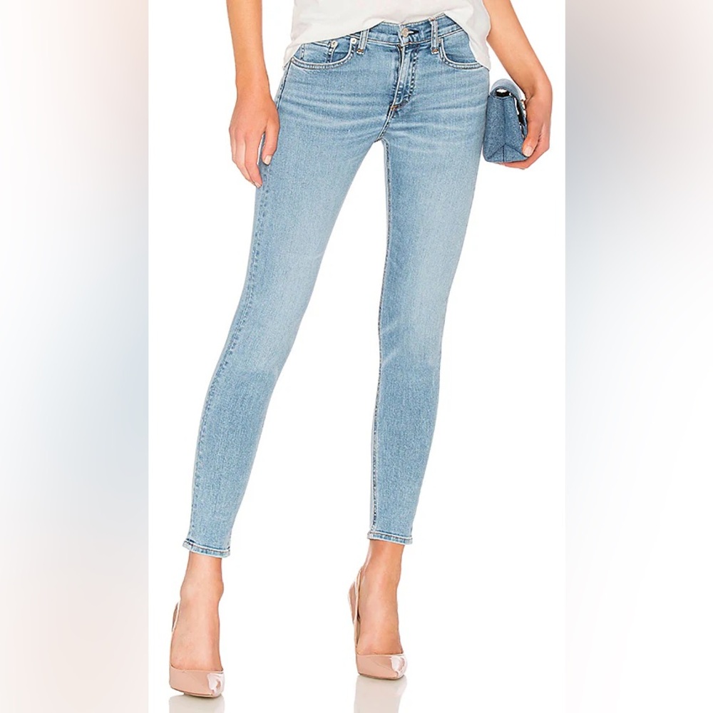 rag & bone/JEAN High Rise Ankle Straight in Nelly - Blue